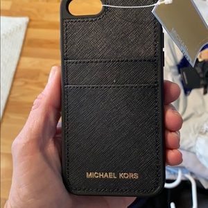 Michael Kors iPhone 7/8 case with card holder NWT